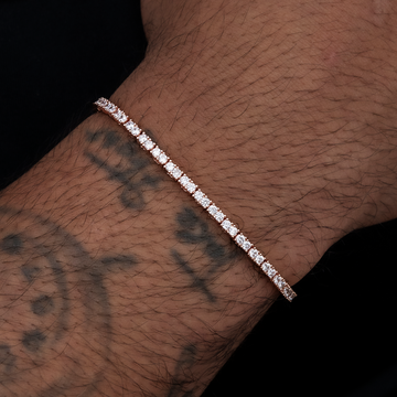 Men's Moissanite Diamond Tennis Bracelet in Rose Gold Vermeil - 2mm