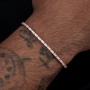 Men's Moissanite Diamond Tennis Bracelet in Rose Gold Vermeil - 2mm
