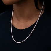 GLD Diamond Tennis Necklace in Rose Gold- 2mm