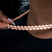 Flat Snake Link Necklace in Rose Gold -4mm