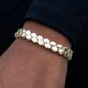 Pulsera de eslabones planos de serpiente en oro amarillo de 4 mm