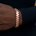 Pulsera de eslabones de serpiente plana en oro rosa-4mm