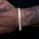 Pulsera de eslabones de serpiente plana de 4 mm - Oro blanco