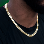 Flat Snake Link Chain in Yellow Gold -4mm