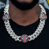Chicago Bulls Official NBA Diamond Prong Cuban Chain in White Gold- 25mm