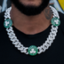 Boston Celtics Official NBA Diamond Prong Cuban Chain in White Gold- 25mm