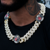 Cadena cubana con púas de diamante oficial de la NBA de los Miami Heat en oro amarillo - 25 mm
