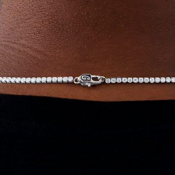 Micro Tennis Chain in White Gold