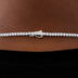 Diamond Cross Pendant + Diamond Tennis Chain in White or Yellow Gold - 3mm