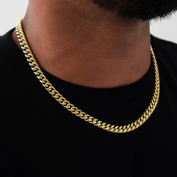 Cadena Miami Cuban Link de Oro Amarillo - 8mm