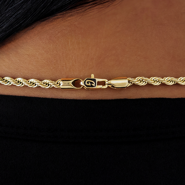 Collar de cadena tipo cuerda en oro amarillo - 4mm