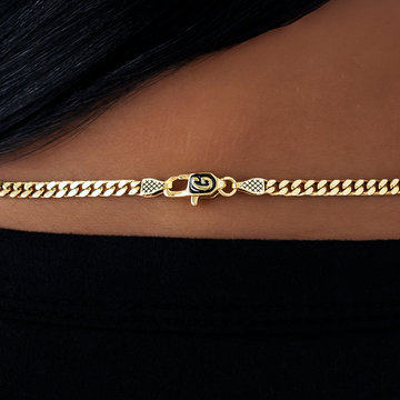 Cadena Micro Cubana de 3 mm en Oro Amarillo