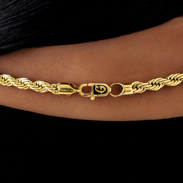 Rope Necklace in Yellow Gold- 6mm