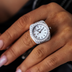 Diamond Watch Ring in White Gold Vermeil