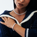 Micro Diamond Prong Cuban Necklace in White Gold - 6mm