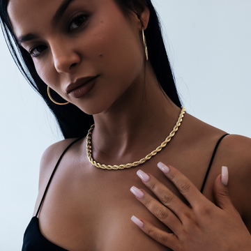 Rope Necklace in Yellow Gold- 6mm