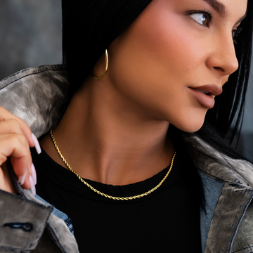 Rope Necklace in Yellow Gold - 2mm
