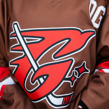 GLD Brown and Red Hockey Jersey