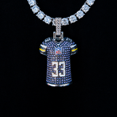 Aaron Jones Minnesota Vikings Purple #33 Jersey Pendant - White Gold