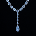Diamond Teardrop Lariat Necklace in White Gold