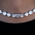 Diamond Teardrop Lariat Necklace in White Gold