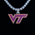 Dije oficial del logotipo de la NCAA de los Virginia Tech Hokies en oro blanco