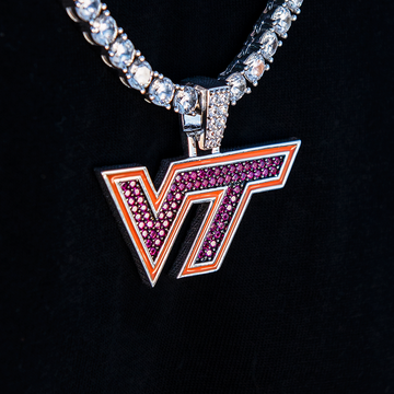 Dije oficial del logotipo de la NCAA de los Virginia Tech Hokies en oro blanco