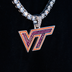 Dije oficial del logotipo de la NCAA de los Virginia Tech Hokies en oro blanco