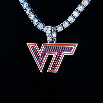 Dije oficial del logotipo de la NCAA de los Virginia Tech Hokies en oro blanco