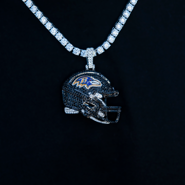 2025 Baltimore Ravens Team Helmet Pendant - White Gold