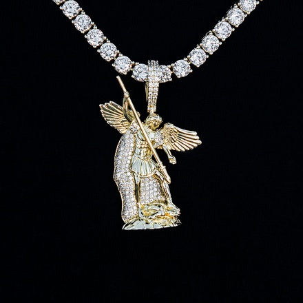 Saint Michael Pendant in Yellow Gold