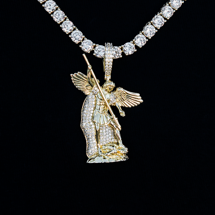 Saint Michael Pendant in Yellow Gold