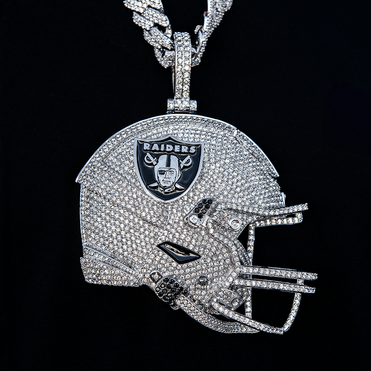 Giant Las Vegas Raiders Official NFL Helmet Pendant- The GLD Shop
