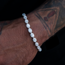 Diamond Oval Clustered Tennis Bracelet in White Gold- 4mm