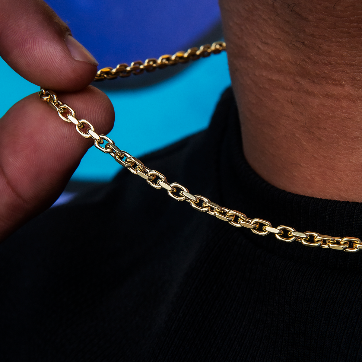 Adjustable Open Box Chain in Yellow Gold or White Gold - 3.6mm - The ...