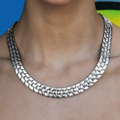 12MM Spine Chain Necklace - White Gold