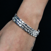 12MM Spine Chain Bracelet - White Gold