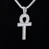 Moissanite Ankh Cross Pendant in Sterling Silver