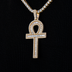 Men's Moissanite Ankh Cross Pendant in Yellow Gold Vermeil