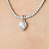 Women's Moissanite Micro Iced Heart Pendant in Yellow Gold Vermeil
