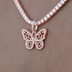 Women's Moissanite Small Butterfly Pendant in Rose Gold Vermeil