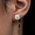 Pendientes de moissanita con corte cojín en vermeil de oro amarillo
