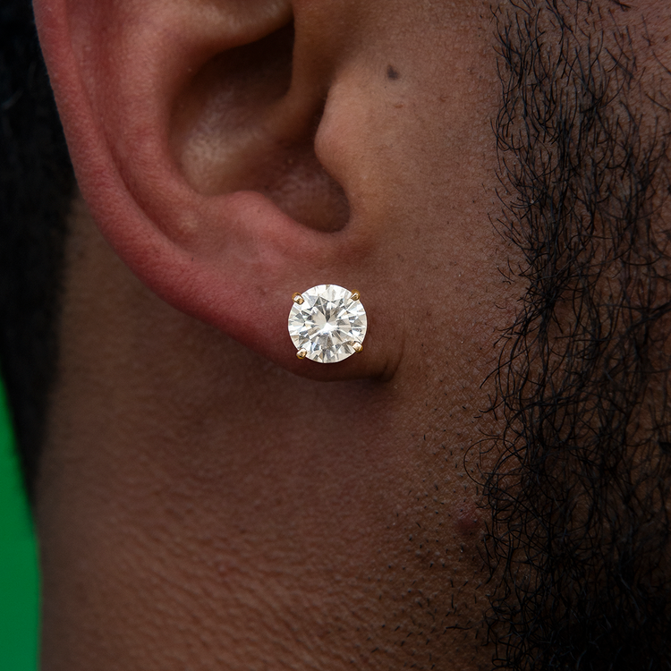 8mm Diamond Earrings Men 8mm Diamond Men's Jewelry Earrings Men