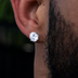 Pendientes de moissanita con corte redondo de 8 mm en plata vermeil de oro blanco