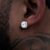 Cushion Cut Moissanite Earrings in White Gold Vermeil