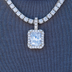 Colgante de moissanita y microdiamantes para hombre en vermeil de oro blanco