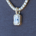 Colgante para hombre de moissanita y micro diamantes en vermeil de oro amarillo