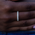 Women's 2MM Round Cut Moissanite Eternity Band Ring in Yellow Gold Vermeil