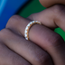 Women's 2MM Round Cut Moissanite Eternity Band Ring in Yellow Gold Vermeil