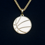 Basketball Coin Pendant - Yellow Gold